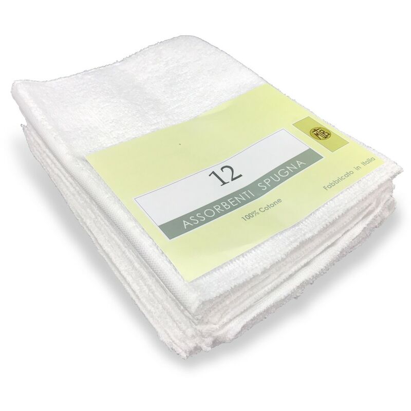 foto del prodotto assorbenti lavabili donna set 12 pezzi spugna di cotone 100 anallergico made in italy, riutilizzabili 22x55 cm