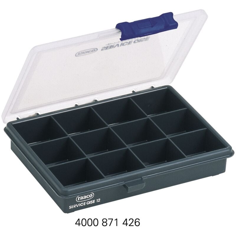 foto del prodotto assorter 6 12 scatola minuteria l x l x a 175 x 143 x 32 mm scomparti 12 suddivisione fissa contenuto 1 pz. raaco