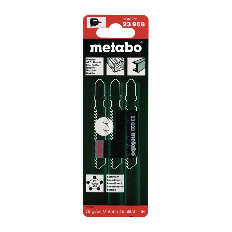 foto del prodotto assortiment de lames de scie sauteuse 3 pi ces 2xbois 1xm tal hcs hss pour bois m tal metabo