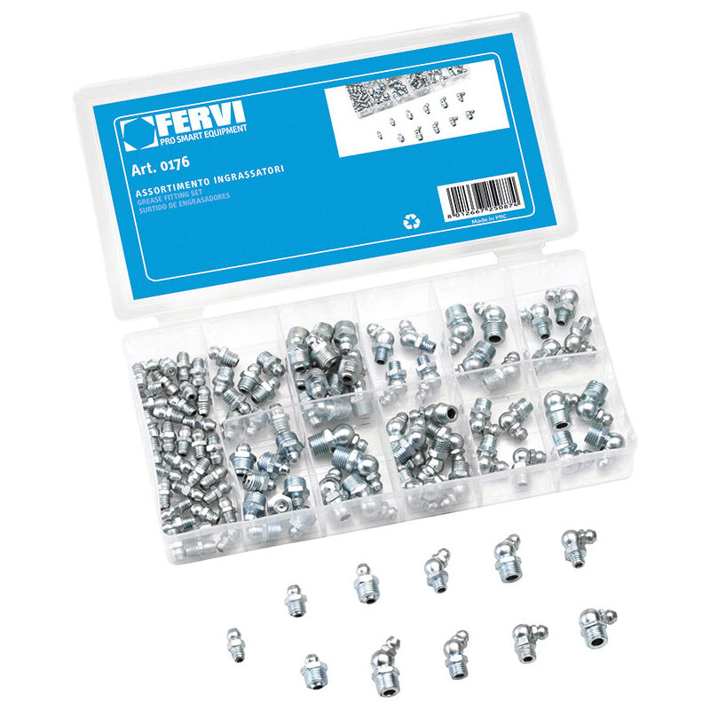 foto del prodotto assortimento 110 pz testine innesto per ingrassatori fervi 0176