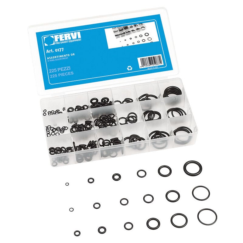 foto del prodotto assortimento 225 pz or oring guarnizioni fervi 0177