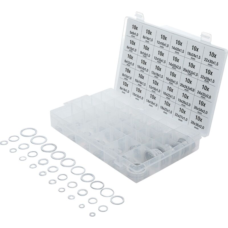 foto del prodotto assortimento anelli di tenuta alluminio 300 pz.