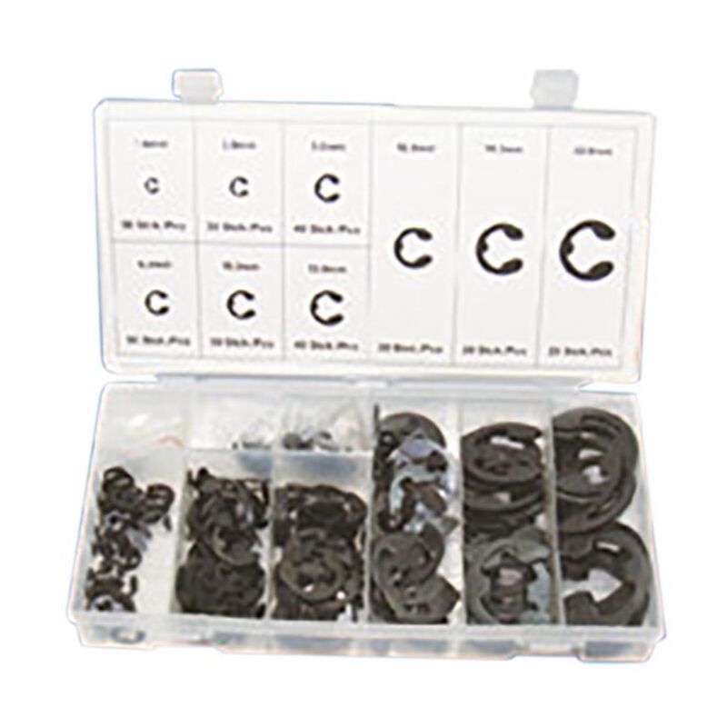 foto del prodotto assortimento anelli seeger 300 pezzi da 1,6mm a 22mm