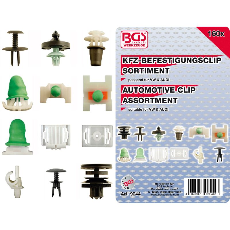 foto del prodotto assortimento clip di fissaggio per audi, vw 160 pz.