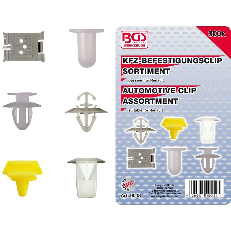 foto del prodotto assortimento clip di fissaggio per renault 300 pz.