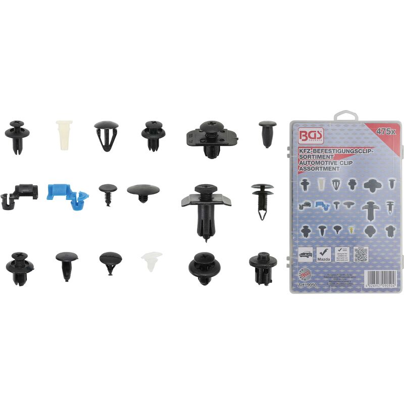 foto del prodotto assortimento clip di fissaggio veicoli madza 475 pz.