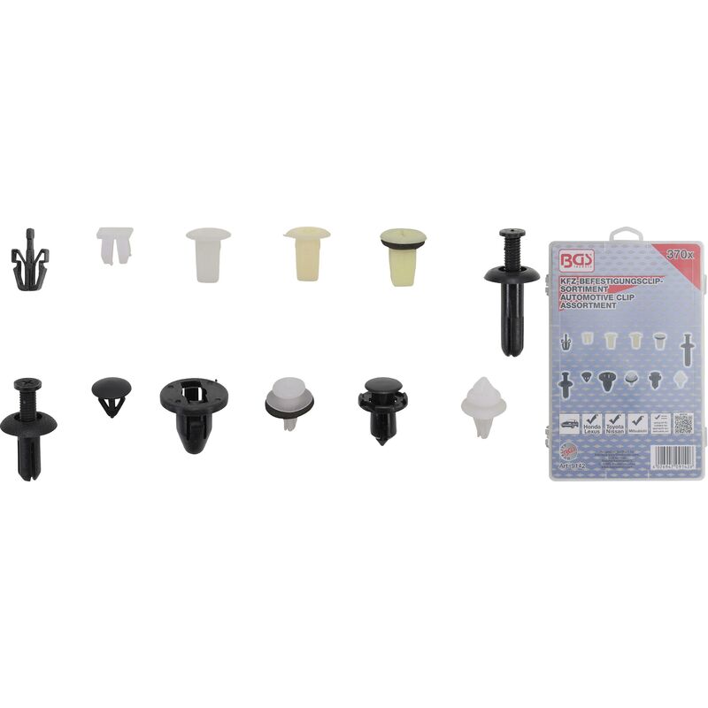 foto del prodotto assortimento clip di fissaggio veicoli mitsubishi 370 pz.