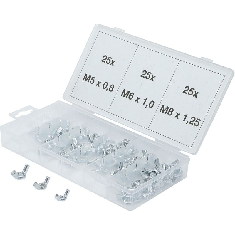 foto del prodotto assortimento dadi a farfalla 75 pz.