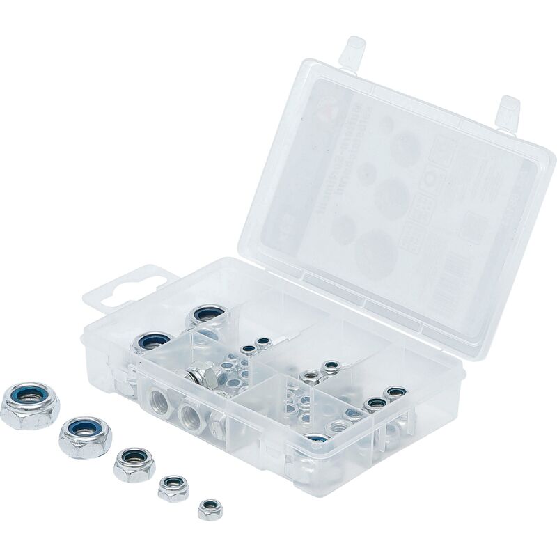 foto del prodotto assortimento dadi autobloccanti metrico m4 m12 53 pz.