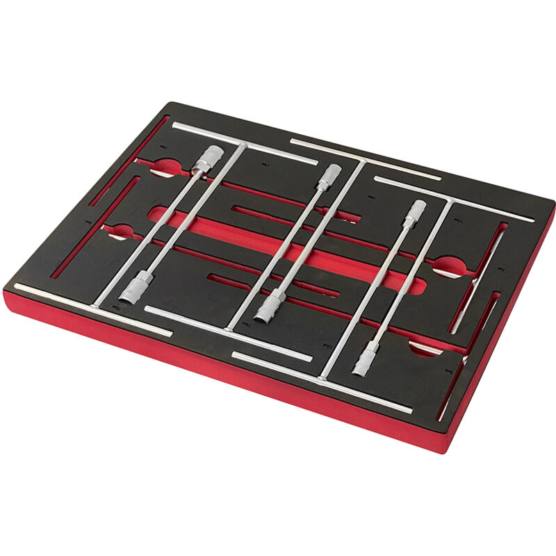 foto del prodotto assortimento di 10 utensili sogi ter 10 chiavi a t semplici esagonali asta di manovra fissa varie misure