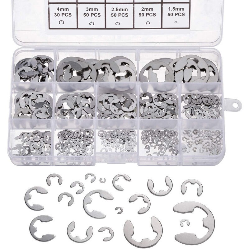 foto del prodotto assortimento di 400 fascette stringitubo in acciaio inossidabile 14 tipi di fascette di fissaggio 1,5 2 2,5 3 3,5 4 5 6 7 8 9 10 12 15 mm per