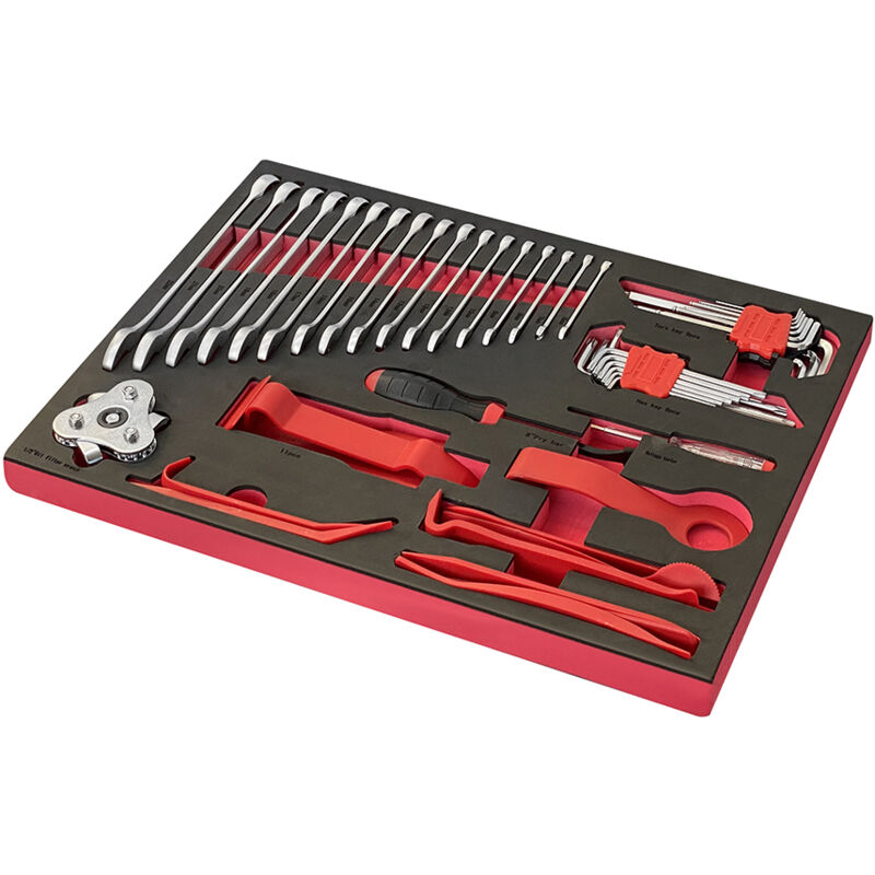foto del prodotto assortimento di 49 utensili sogi ter 32 set di chiavi esagonali, torx, poligonali estrattori tappezzeria per auto