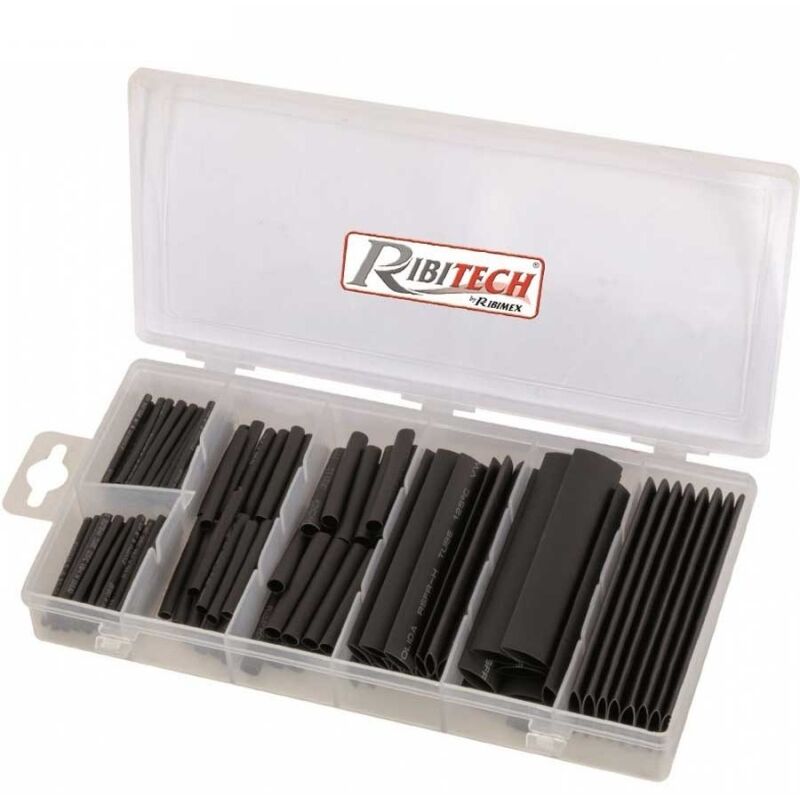 foto del prodotto assortimento di guaine termorestringenti 127 pz in valigetta ribimex