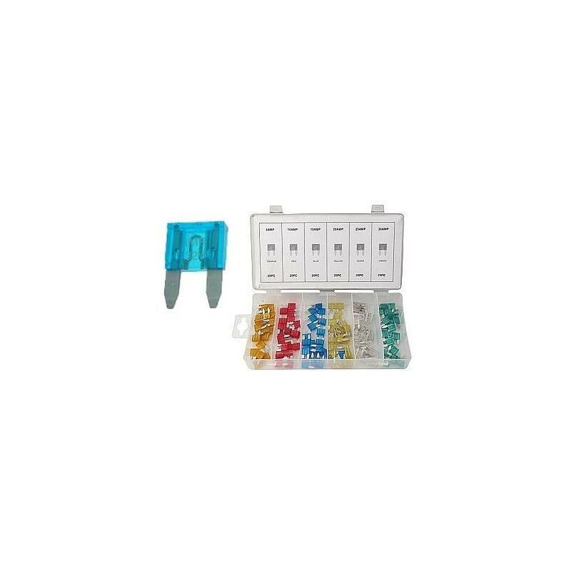 foto del prodotto assortimento di mini fusibili per auto 5 a 30 amp. 120 pezzi