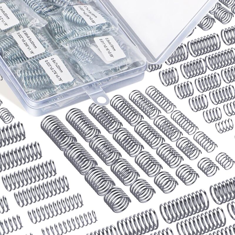 foto del prodotto assortimento di molle di compressione, molle in acciaio inossidabile, assortimento di molle e riparazioni domestiche 40 diverse dimensioni, 200 