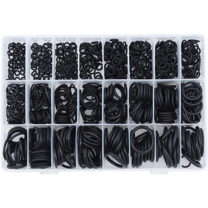 foto del prodotto assortimento di o ring, 740 pezzi 24 dimensioni o ring in gomma nitrilica nbr kit di assortimento di guarnizioni, guarnizioni di tenuta o ring