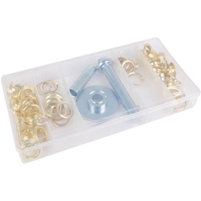 foto del prodotto assortimento di occhielli, 130 pezzi