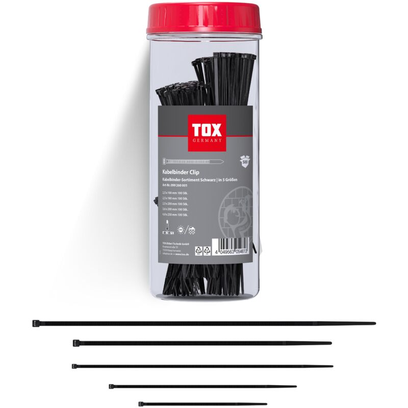 foto del prodotto assortimento fascette clip 500 pz. 