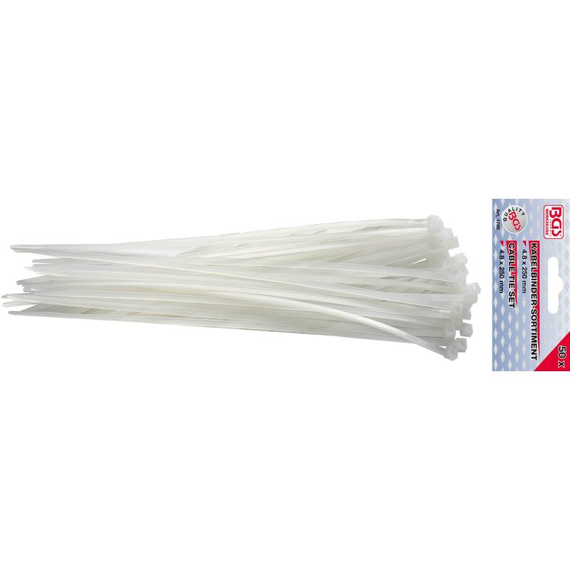 foto del prodotto assortimento fascette per cavi bianche 4,8 x 250 mm 50 pz.