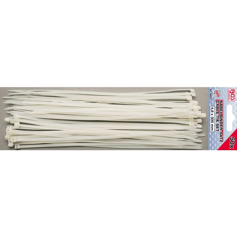 foto del prodotto assortimento fascette per cavi bianche 4,8 x 300 mm 50 pz.