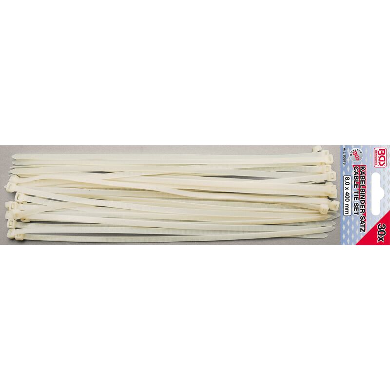 foto del prodotto assortimento fascette per cavi bianche 8,0 x 400 mm 30 pz.