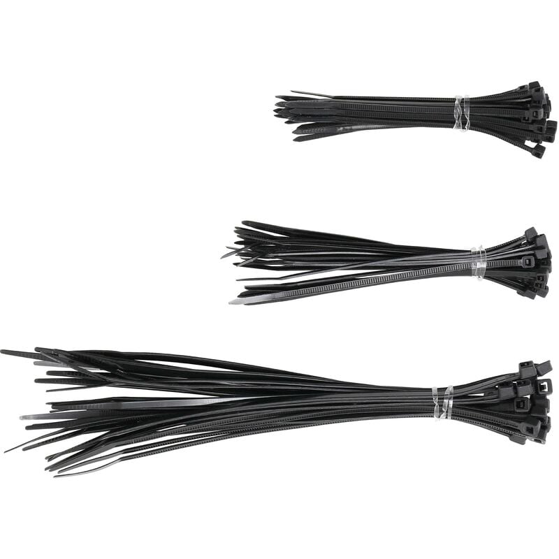 foto del prodotto assortimento fascette per cavi nere 100 200 mm 75 pz.