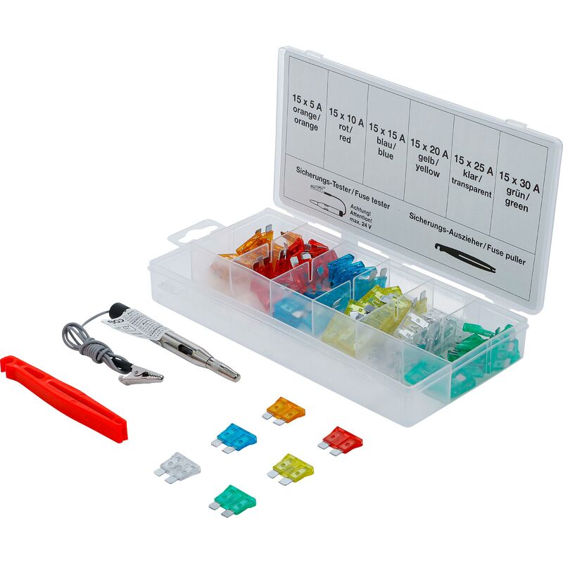 foto del prodotto assortimento fusibili autoveicoli standard 92 pz.