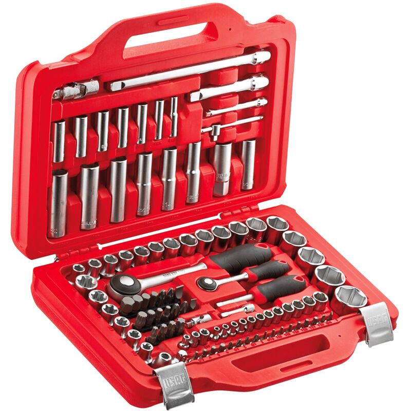 foto del prodotto assortimento in cassetta modulare con bussole esagonali ed inserti per avvitatura usag u06010011 100 pezzi