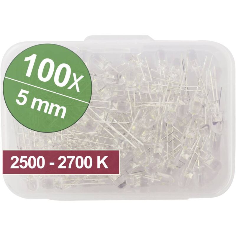 foto del prodotto assortimento led bianco caldo 5 mm 20 ma 3.0 v quadrios