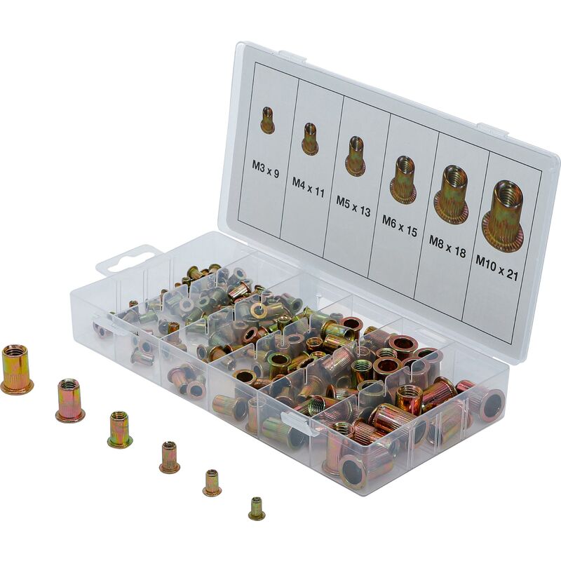 foto del prodotto assortimento rivetti filettati acciaio galvanizzato 150 pz.