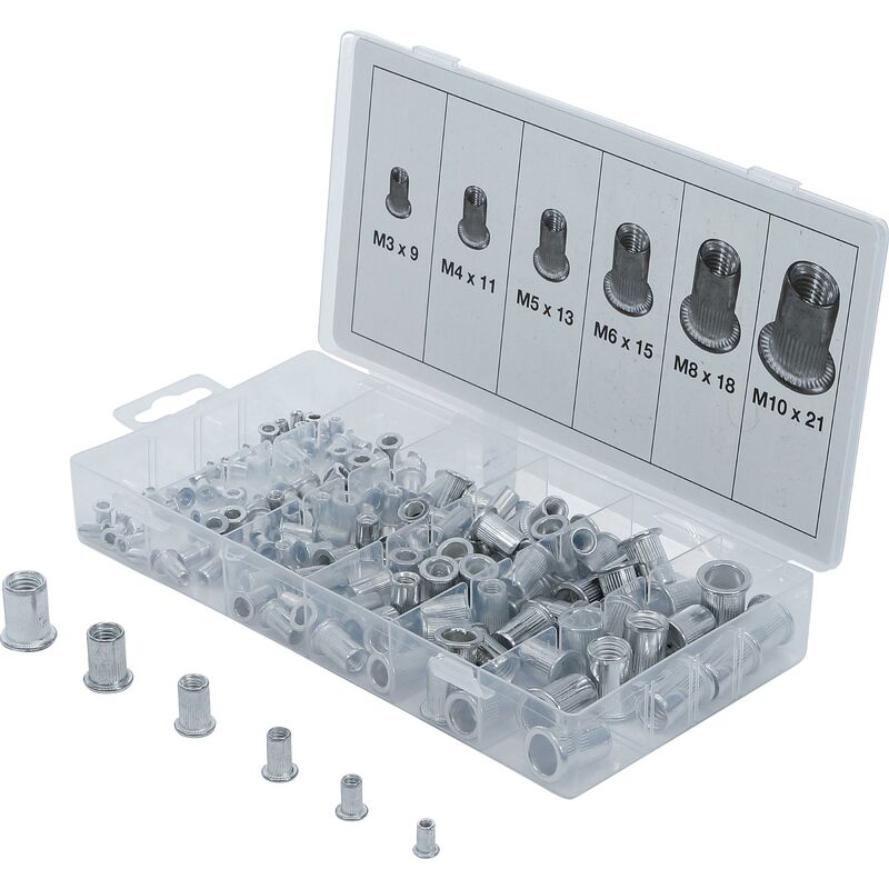foto del prodotto assortimento rivetti filettati alluminio 150 pz.