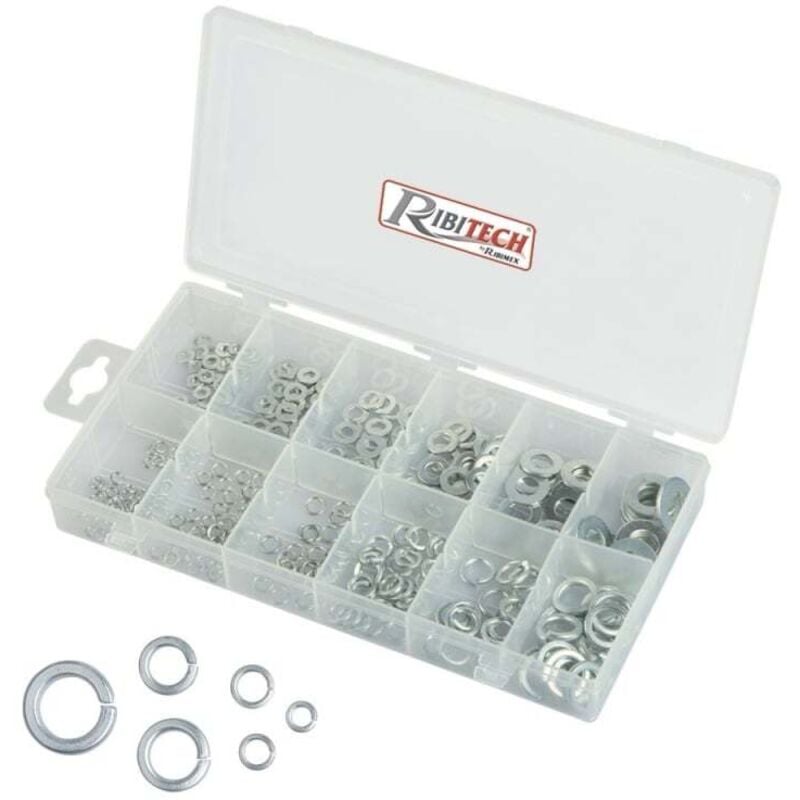 foto del prodotto assortimento rondelle di blocco e piatta 350 pz