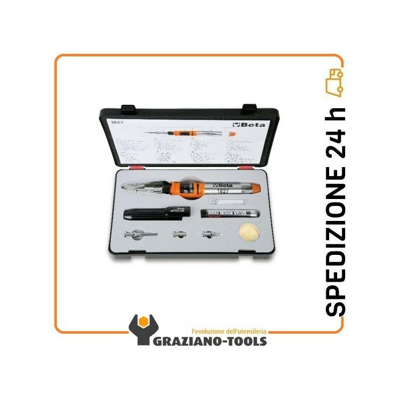 foto del prodotto assortimento saldatore a gas e accessori beta 1827 k