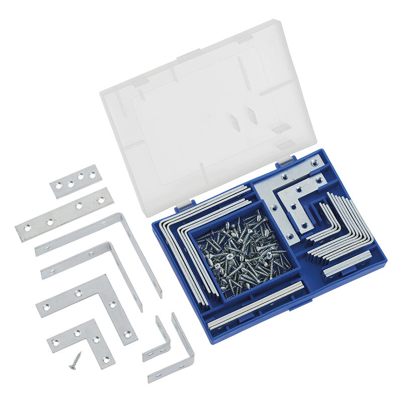 foto del prodotto assortimento staffe piatte ad angolo con viti fervi 0468