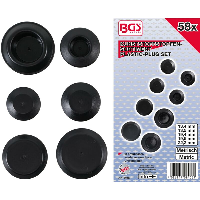 foto del prodotto assortimento tappi in plastica 58 pz.