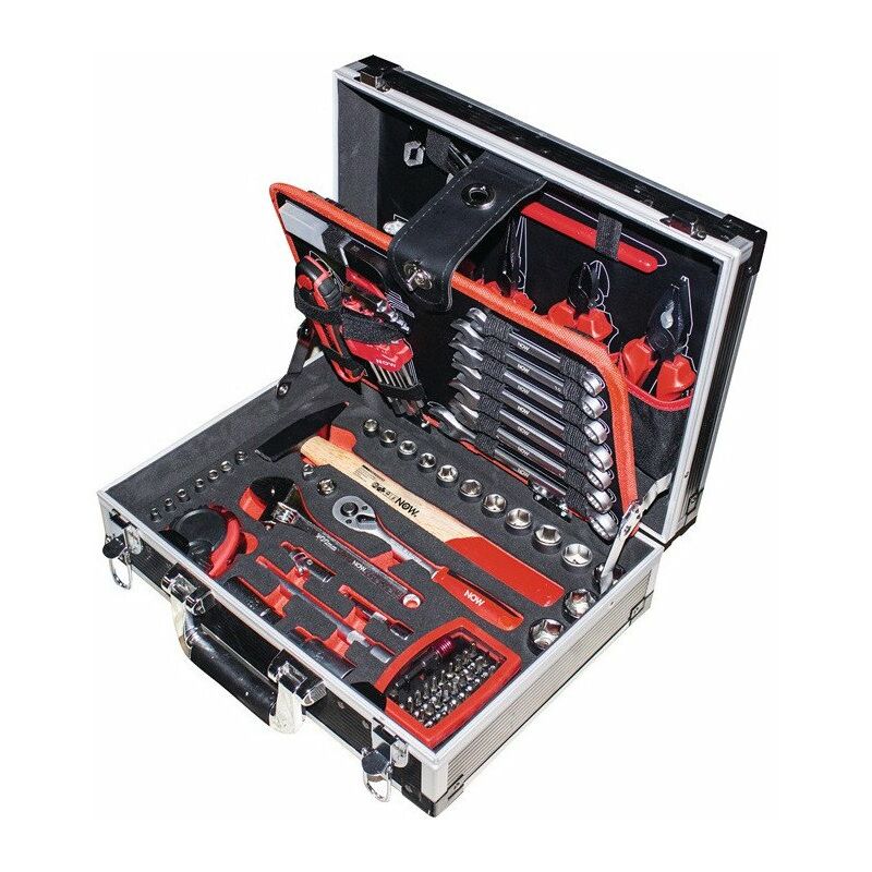 foto del prodotto assortimento utensili 105 pezzi in valigetta con telaio in alluminio ora no
