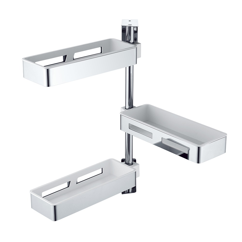 foto del prodotto asta completa di tre mensole girevoli multiuso - serie concept