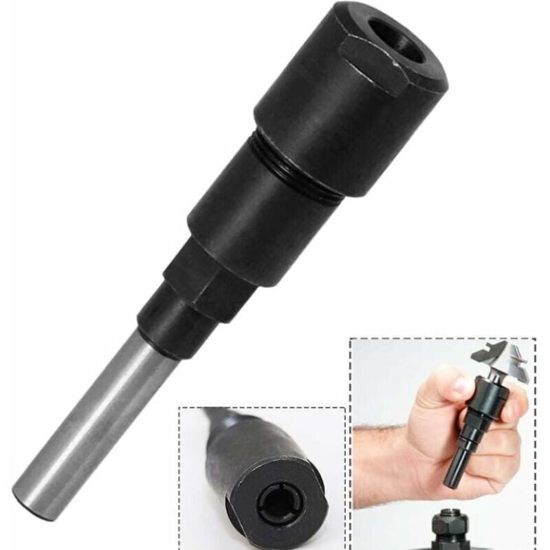 foto del prodotto asta di prolunga per punta del router da 8 mm asta di prolunga per pinza per fresa per la lavorazione del legno, per bloccaggio della macchina per