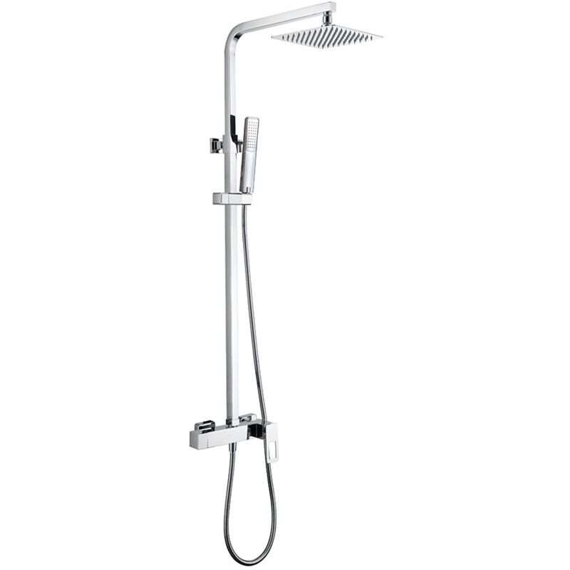 foto del prodotto asta doccia monocomando allungabile - colonna doccia - rubinetteria bagno con doccetta e maniglia doccia colore cromo