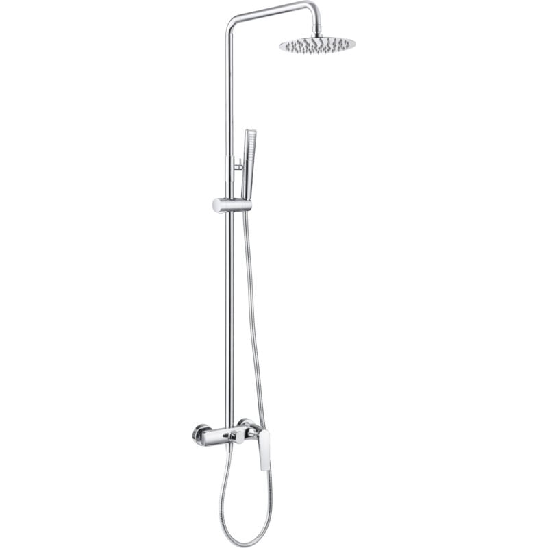 foto del prodotto asta doccia monocomando allungabile colonna doccia rubinetti bagno con doccetta e maniglia doccia colore cromo