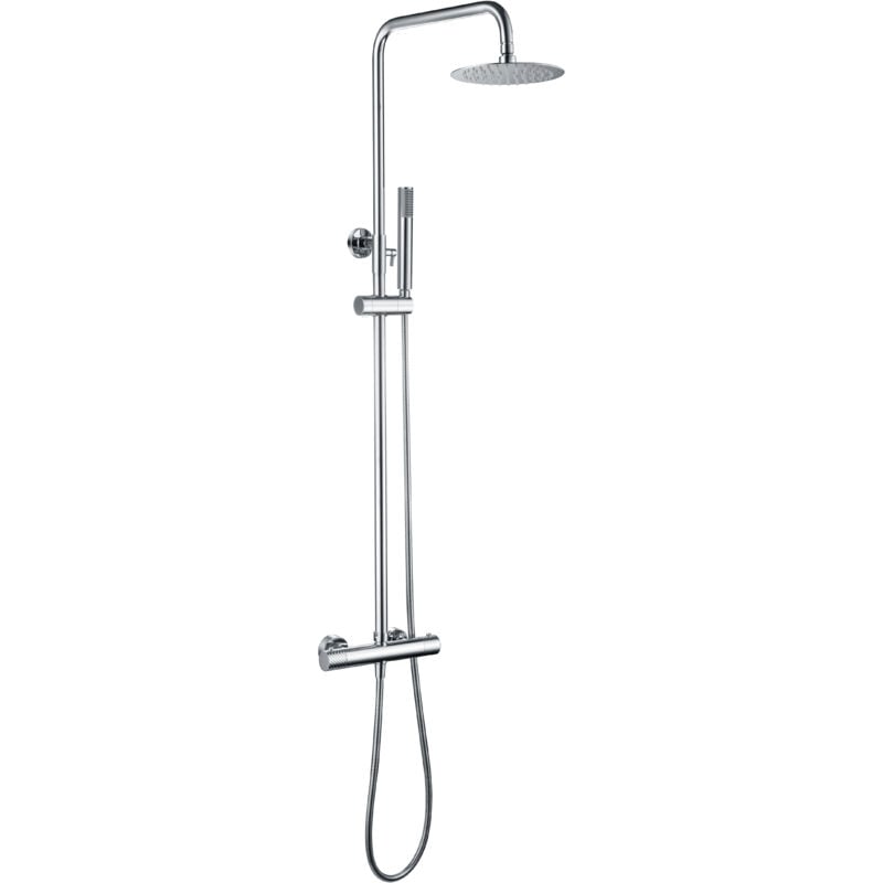foto del prodotto asta doccia termostatica rubinetti bagno termostatici set barra doccia con doccetta, maniglia e supporto colore cromo
