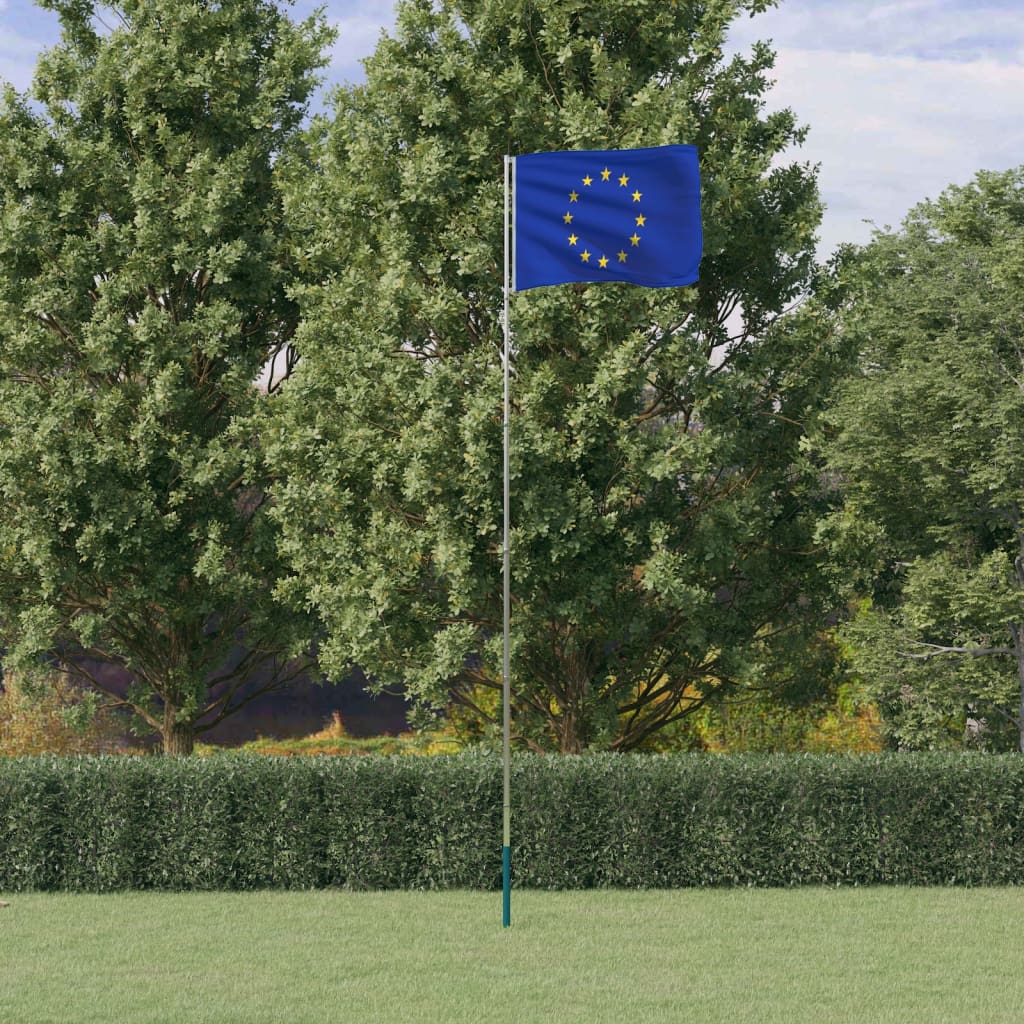 foto del prodotto asta e bandiera europa 5,55 m alluminiocod mxl 100189