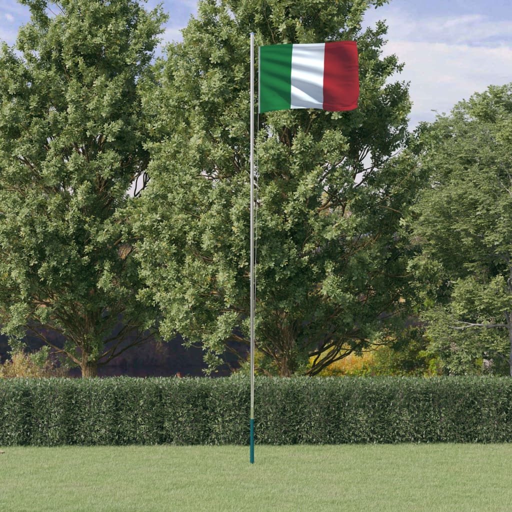 foto del prodotto asta e bandiera italia 6,23 m alluminiocod mxl 100187