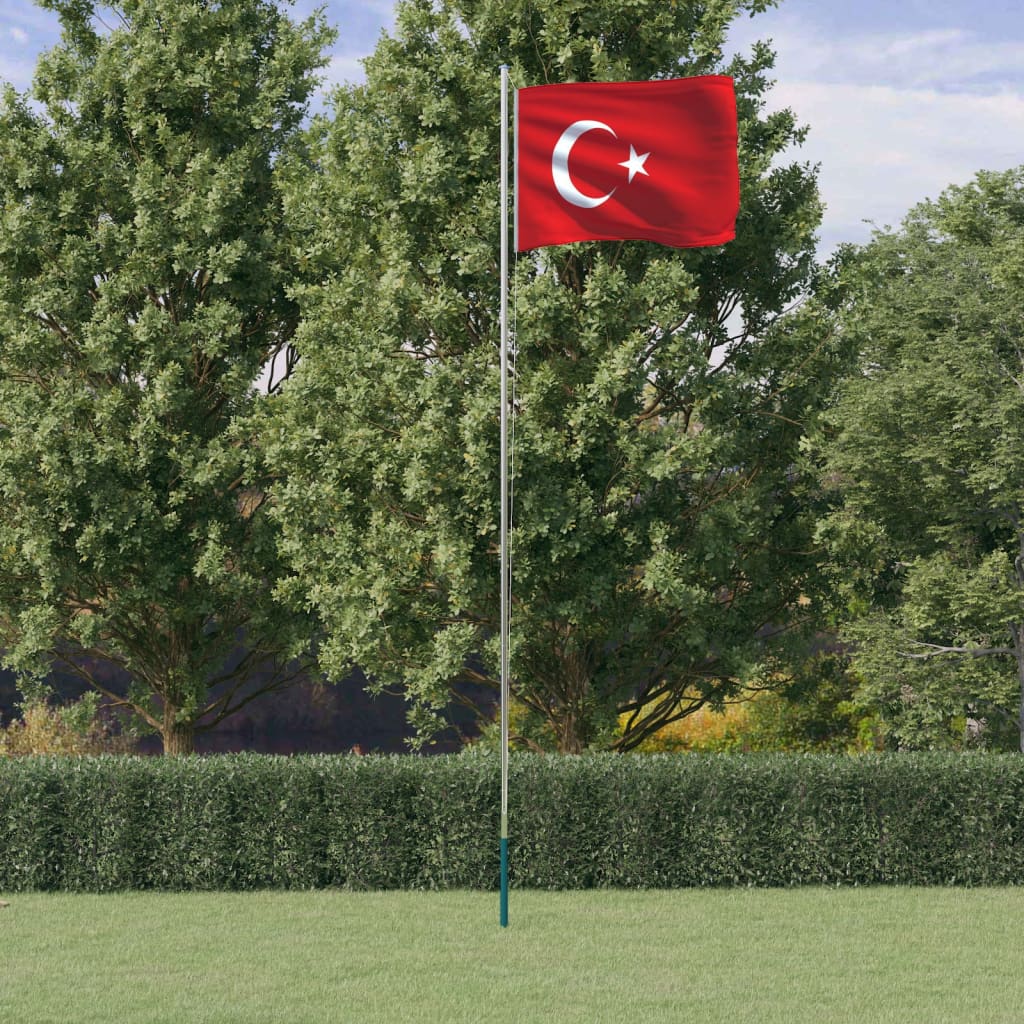 foto del prodotto asta e bandiera turchia 6,23 m alluminiocod mxl 117423