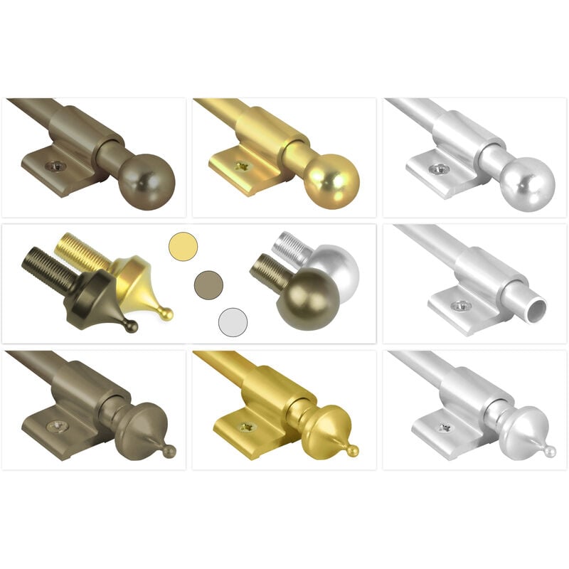 foto del prodotto asta per tappeti e accessori in alluminio, resistente e antiruggine per gradini e guide per scale oro, 1.35 metri bar