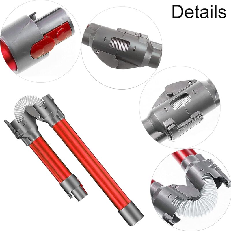 foto del prodotto asta pieghevole con tubo telescopico compatibile con dyson v8 v10 v11 v7 tubo in alluminio a sgancio rapido per la pulizia sotto i mobili tavolo