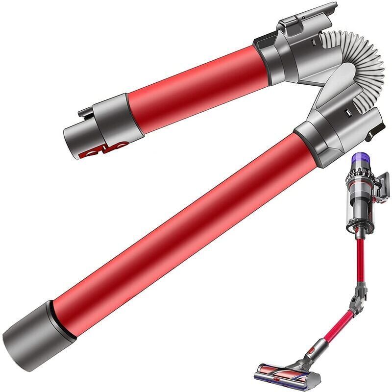 foto del prodotto asta pieghevole per tubo telescopico compatibile con dyson v8 v10 v11 v7 tubo in alluminio a sgancio rapido per pulire sotto i mobili tavolo letto e