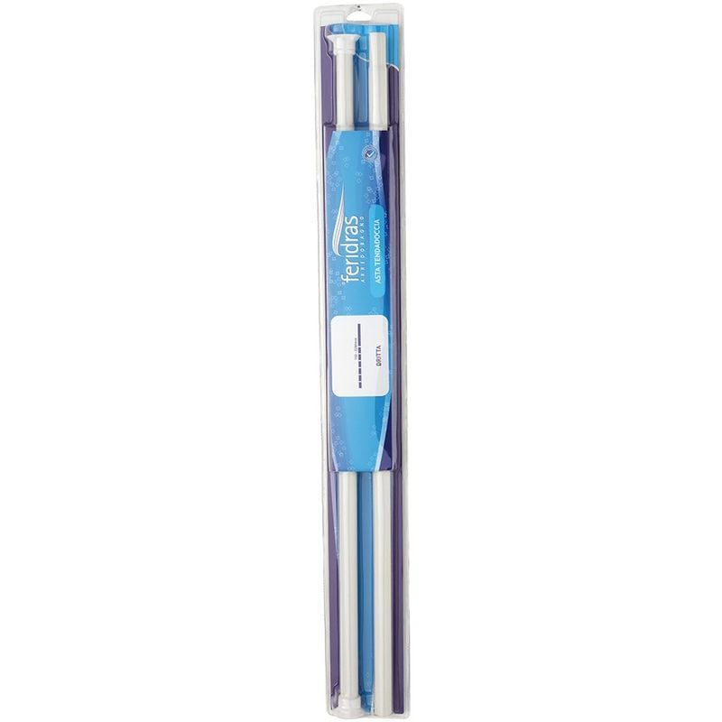 foto del prodotto asta tenda doccia regolabile da 75 a 220 cm in acciaio bianco