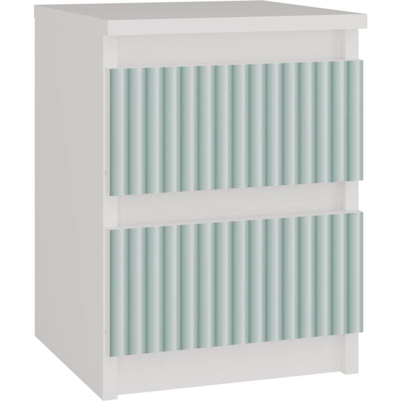 foto del prodotto aster comodino in stile scandinavo 30x30x40 cm comodino a 2 cassetti mobili per la cameretta dei bambini bianco e verde