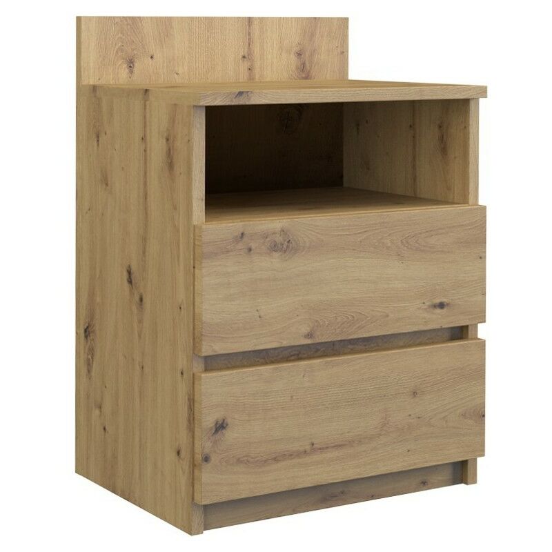 foto del prodotto aster t1 comodino comodino per camera da letto dimensioni 59x40x32 cmtavolino 2 cassetti ripiano stile scandinavo